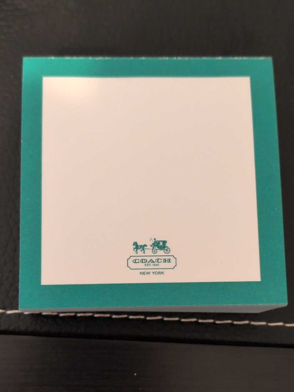 Coach Teal and White Branded Notepad
